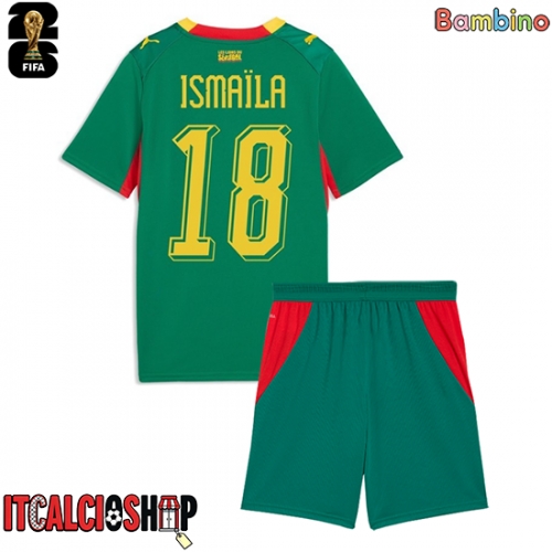 Senegal Ismaila Sarr #18 Seconda Maglia Bambino Mondiali 2026 Manica Corta (+ Pantaloni corti)